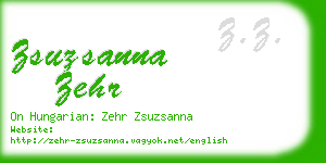 zsuzsanna zehr business card